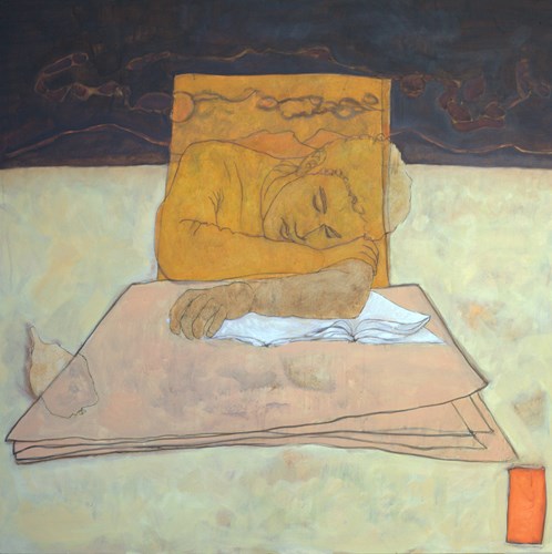 Endormi IX-120x120 - huile sur toile